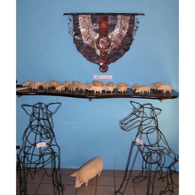 Jutta Faulds' wall hanging titled 'Urban Angel'